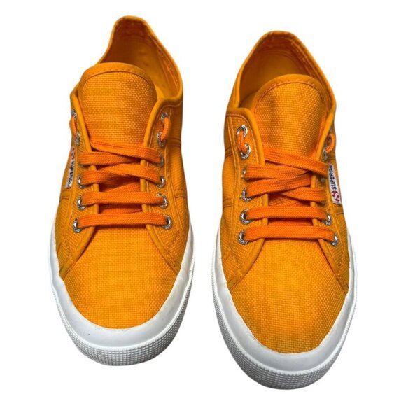 SUPERGA COTU Classic Designer Casual Summer Orange Sneakers Shoes Womens 9.5 - Picture 7 of 8